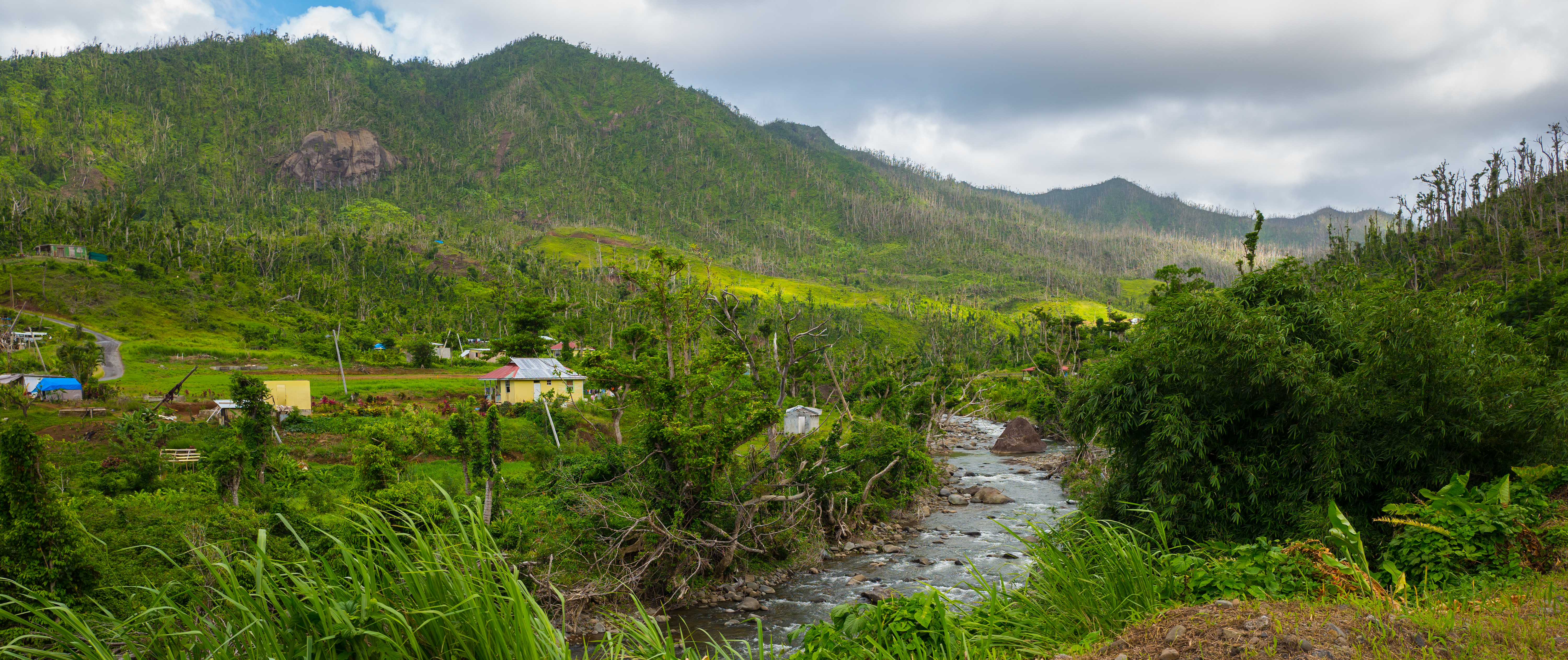 The Imperial Road climbs past lowland farming communities along the Pagua River.
