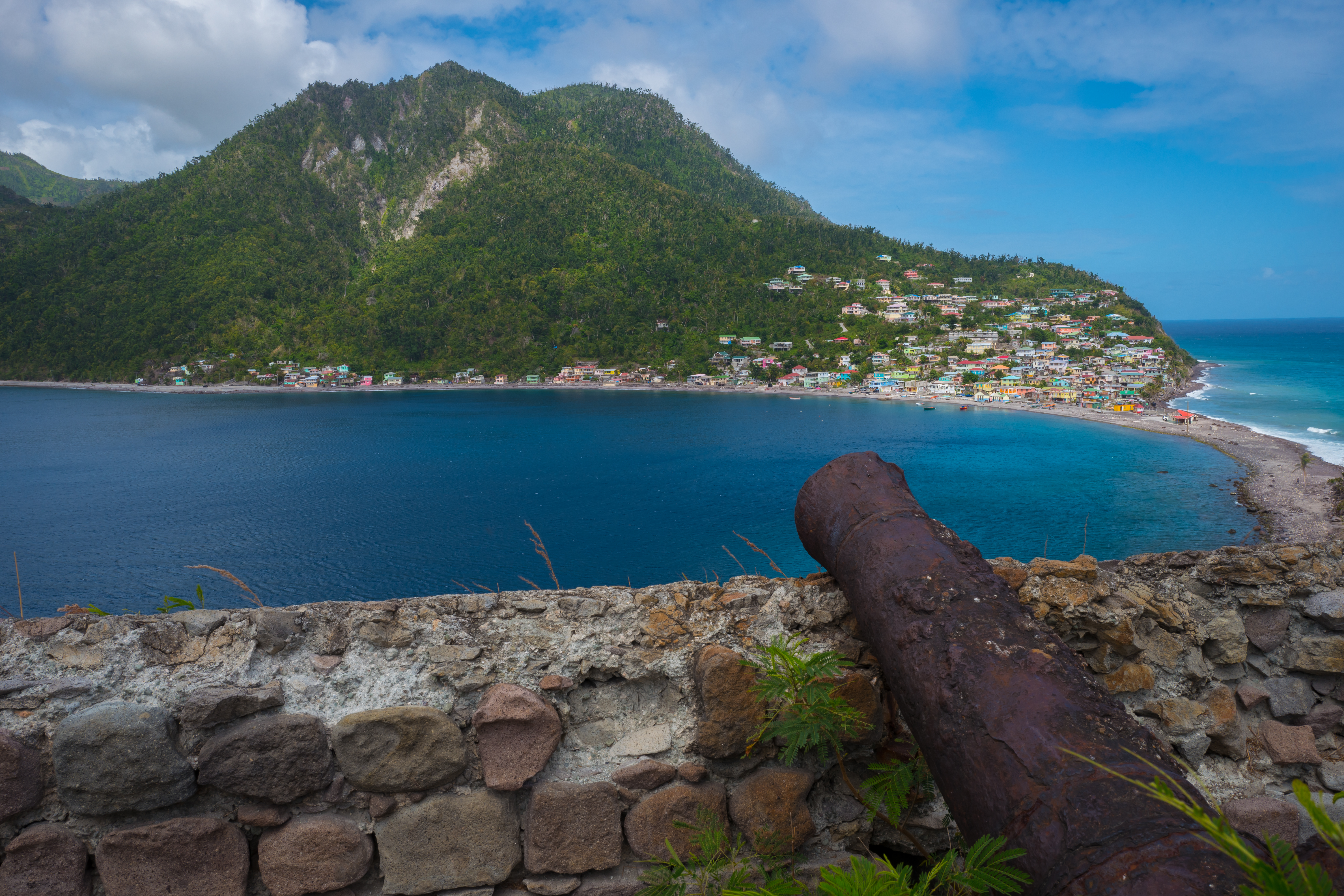 The small village of Scotts Head on the southern tip of Dominica where Maria first made landfall on September 18, 2017.